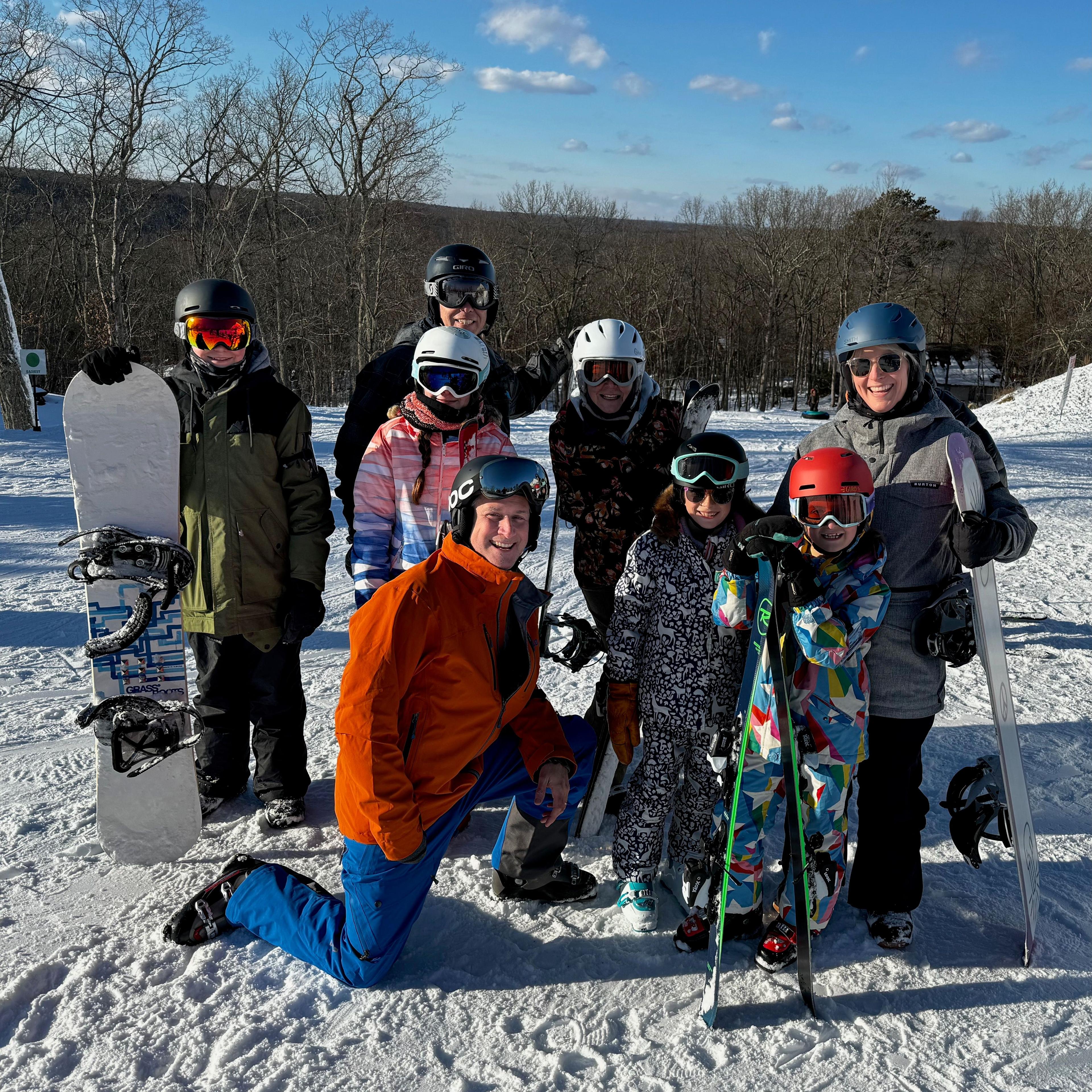 Koch family and the end of a day of skiing (and snowboarding)